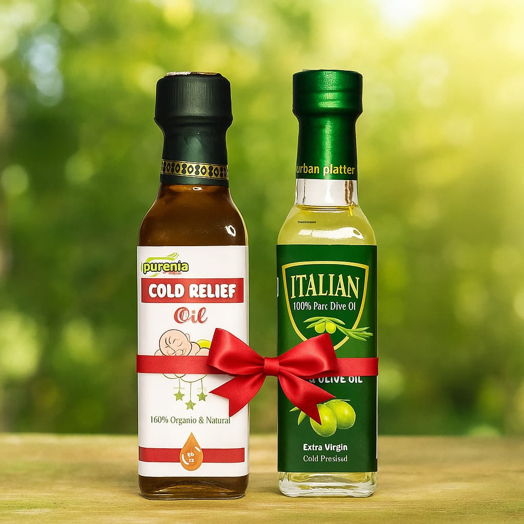 1 টি কোল্ড রিলিফ অয়েল- এর 1 টি অলিভ অয়েল উপহার